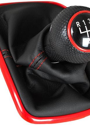Vw golf iv 97-06 ручка перемикання передач + чехол с рамою red