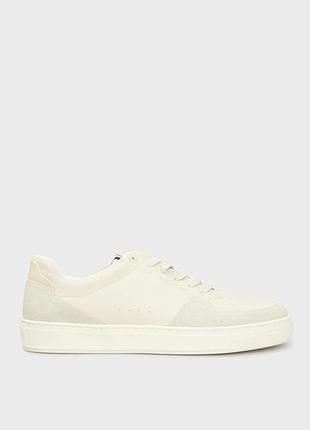 Tommy hilfiger чоловічі бежеві шкіряні снікерcи premium cupsole sustainable lea