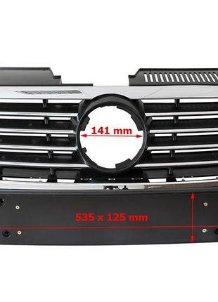 Vw passat b6 05-10 решетка миж фарами (гриль) широкий номерний без отворов для pdc