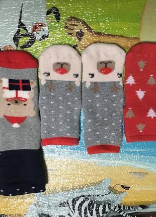 Шкарпетки махрові новорічні бавовна антиковзні