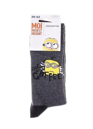 Носки minion need coffee светло-серый дит 39-42