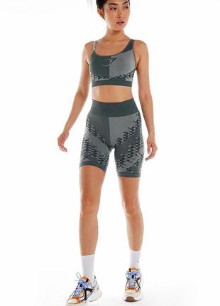 Gymshark wtflex cyborg seamless  женский спортивный комплект для тренировок шорты велосипедки+топ
