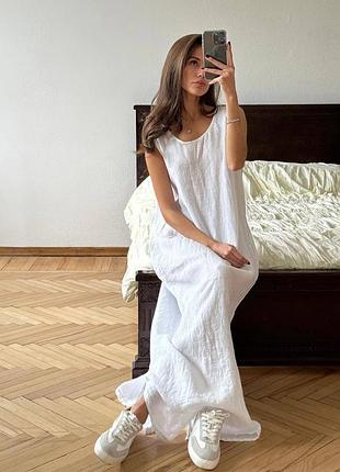 💫трендовый сарафан из льна ( сарафан - балахон) мод: 1401