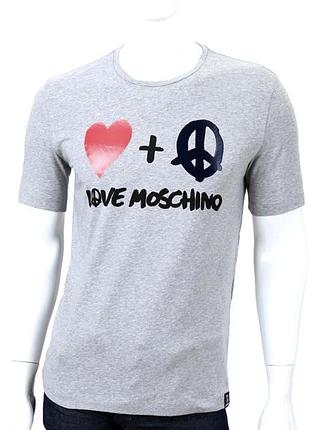 Сіра футболка бренду love moschino