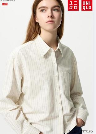 Укороченная рубашка оксфордского кроя uniqlo