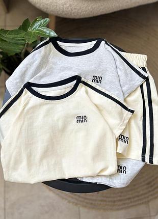 Літній костюм для хлопчика футболка + шорти miu miu
