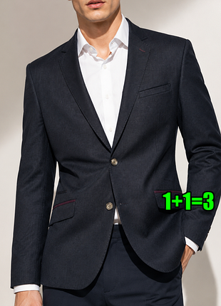 😉1+1=3* брендовый темно-синий мужской пиджак cavani, размер 56 - 58