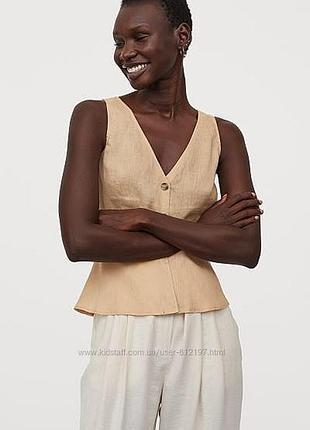 Топ льняной h&amp;m, размер s (36)
