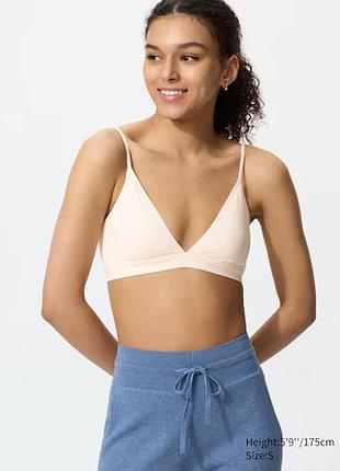 Бра треугольный без косточек, uniqlo, s, бежевый
