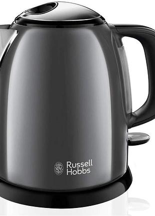 Чайник электрический russell hobbs colours plus mini, объем 1 л, мощность 2400 вт, серый