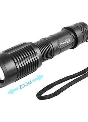 Фонарь диодный police 1861-t6, 1x18650/3xaaa, зу 220v/12v, zoom, box (1861/1862-t6)