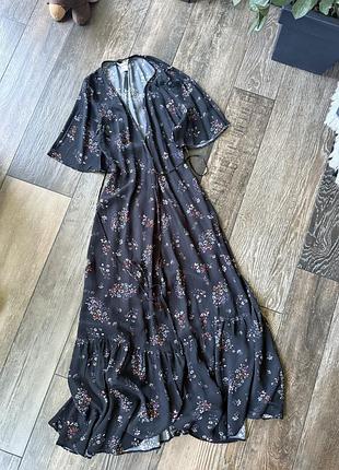 Розкішна сукня максі на запах в квітковий принт zara next george h&m