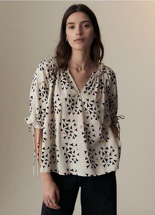 Свободного кроя льняная блуза peruna от m&s
