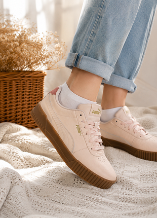 Puma carina softfoam+ нежно-розовые кеды / кроссовки на платформе