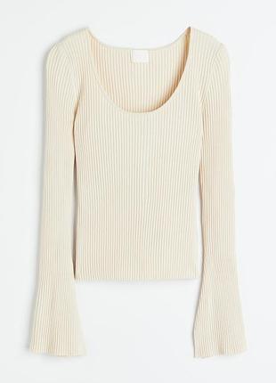 Лонгслив в рубчик h&m