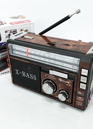 Радиоприемник портативное радио golon rx-381 аккумуляторный ретро столбик usb sd mp3 fm. цвет: коричневый