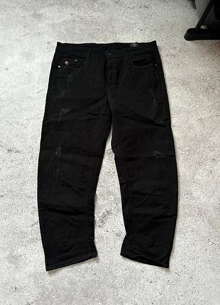 Джинси g-star raw дизайнерські з потертостями, нестандартний крій, 32 розмір