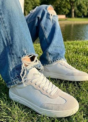 Мужские кроссовки puma/бело серые кожаные кеды пума