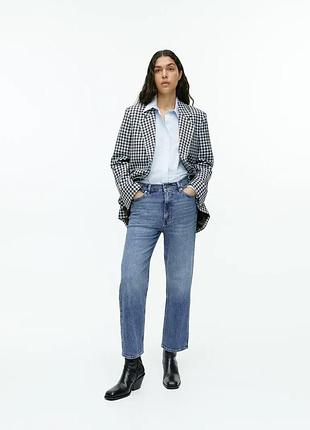 Фірмові прямі вкорочені джинси arket rose cropped straight stretch jeans