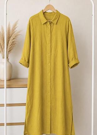 Сукня massimo dutti льон / лляна сукня сорочка