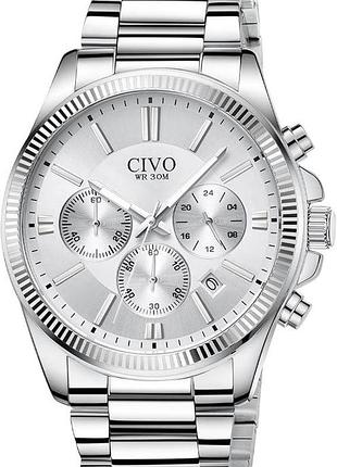 Чоловічий наручний годинник civo 8351 silver
