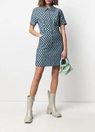 Фірмова міні сукня sandro monogram-print knitted dress