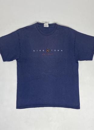 Футболка nike town nt new york city vintage 90’s men blue оригінал вінтажна синя чоловіча розмір l