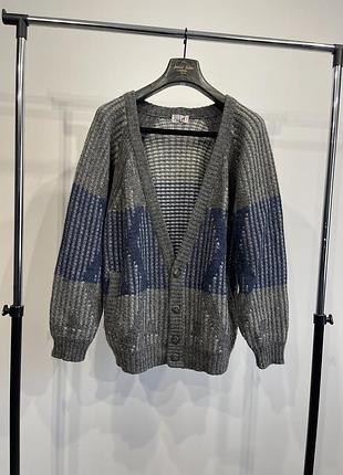 Вінтажний кардиган aldani | made in italy s сірий