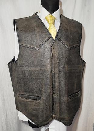 Жилет мужской кожаный leatherick р. 4xl.