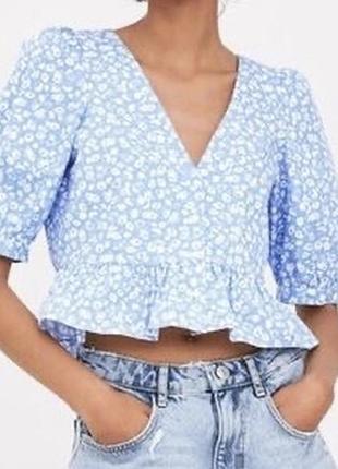 Блуза в квіточку zara m