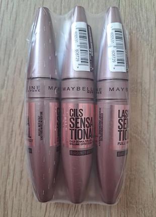 Туш для вій maybelline new york lash sensational у відтінку burgundy brown (бордово-коричневий колір)