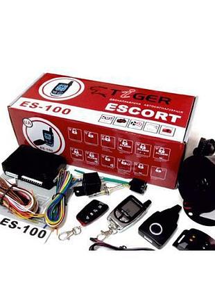 Сигнализатор tiger escort es-100 двухсторонний с автозапуском 100м 2 брелка турботаймер