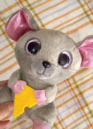 Мягкая игрушка ty beanie boo's мышь с сыром squeaker 15 см