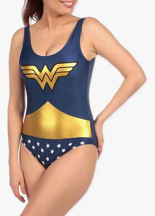 Слитный купальник супер женщина wonder woman