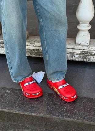 Сабо crocs блискавка маквін / крокси молния маквин lightning mcqueen / чоловічі сабо