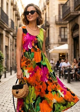 Яркое летнее платье макси alba moda, размер 40 (l)#код24#