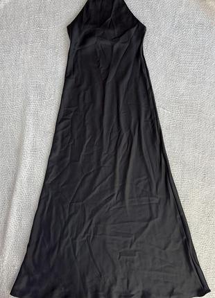 Нова атласна сукня zara, чорного кольору, розмір xs(24)