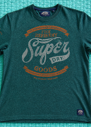 Superdry goods original co футболка темно-зелена меланж оригінал l