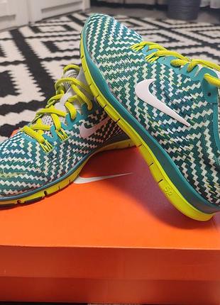 Женские кроссовки - nike free 5.0 t fit 4 print в цвете teal green/white