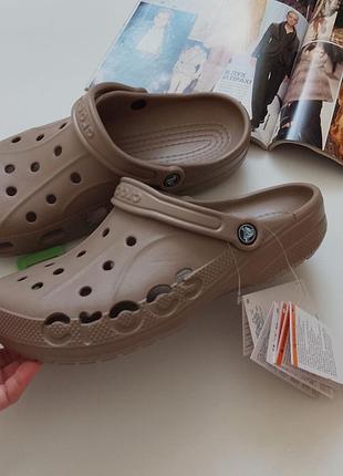 Мужские шлепанцы сабо crocs baya clog brown