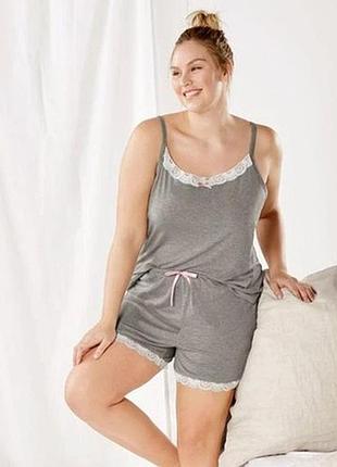 Пижама костюм женский (майка + шорты) esmara 2xl 52/54 euro и 3xl 56/58 euro