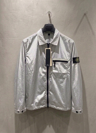 Куртка stone island nylon metal overshirt in econyl regenerated nylon sky
