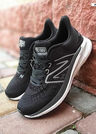 New balance 860 чорні на білій