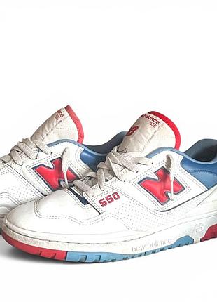 New balance 550 оригінальні чоловічі кросівки білі у стилі y2k р43
