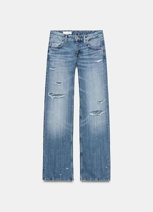 Джинси trf wide leg з низькою посадкою