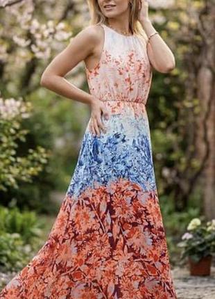 Жіноча сукня-максі від бренду h&m з яскравим градієнтним квітковим принтом