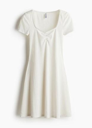 Сукня жіноча літня молочного кольору h&m basic, розмір ххs