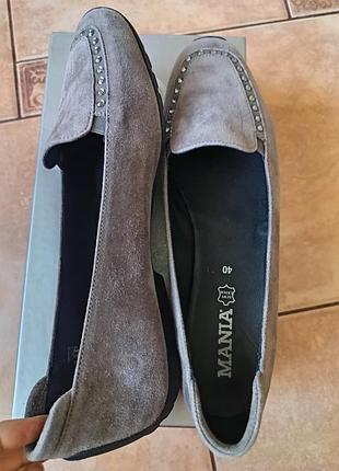 Лоферы туфли ✅ mania 39/40замшевые туфли мокасины женские made in italy ✌️