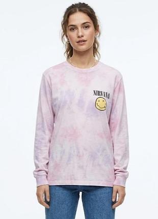 Свитшот nirvana розовый zara сердца женский мужской подростковый