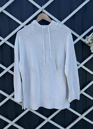 Льняний худі светр cos knitted linen-blend hoodie розмір l